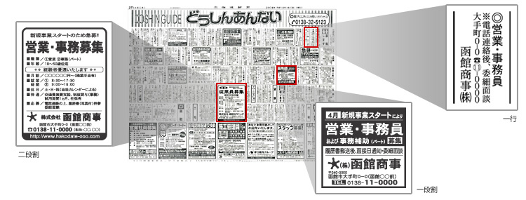 募集広告掲載料（道新函館支社版）